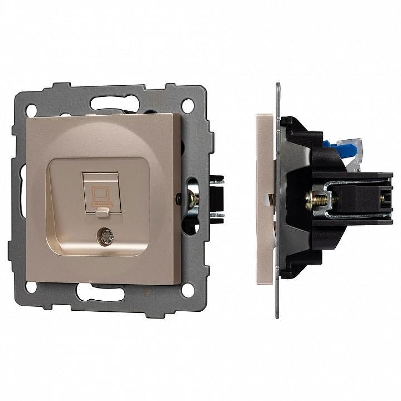 Розетка Ethernet RJ-45 и со шторками, без рамки Arlight SCT 049849 цвет Золото