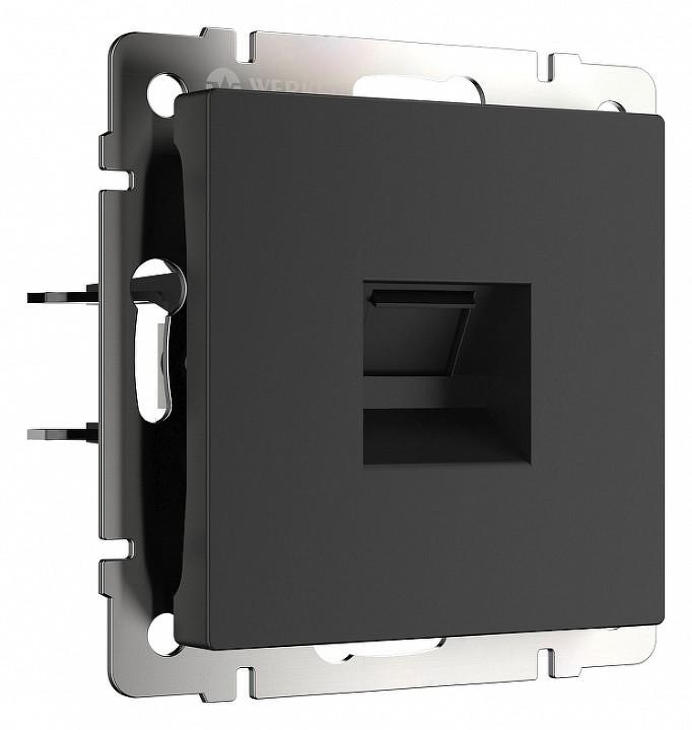 Розетка Ethernet RJ-45 и со шторками, без рамки Werkel черный матовый W5120108 цвет Черный