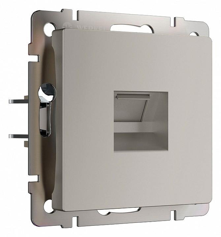 Розетка Ethernet RJ-45 и со шторками, без рамки Werkel дымчатый W1281004 цвет Серый