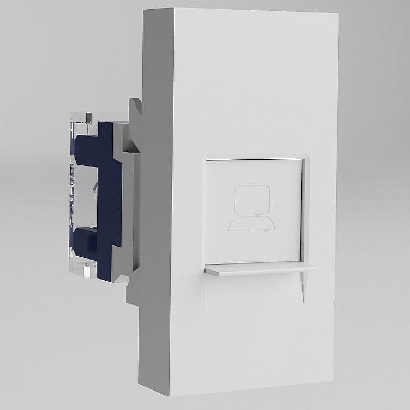 Розетка Ethernet RJ-45 модульная Werkel белый a069369 цвет Белый