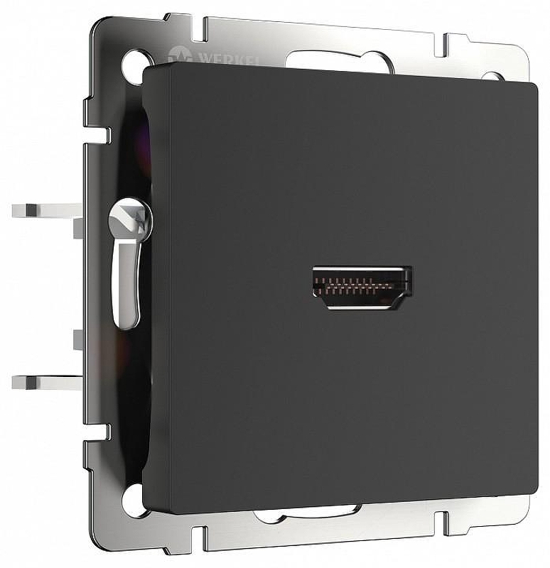 Розетка HDMI без рамки Werkel черный матовый W1186008 цвет Черный