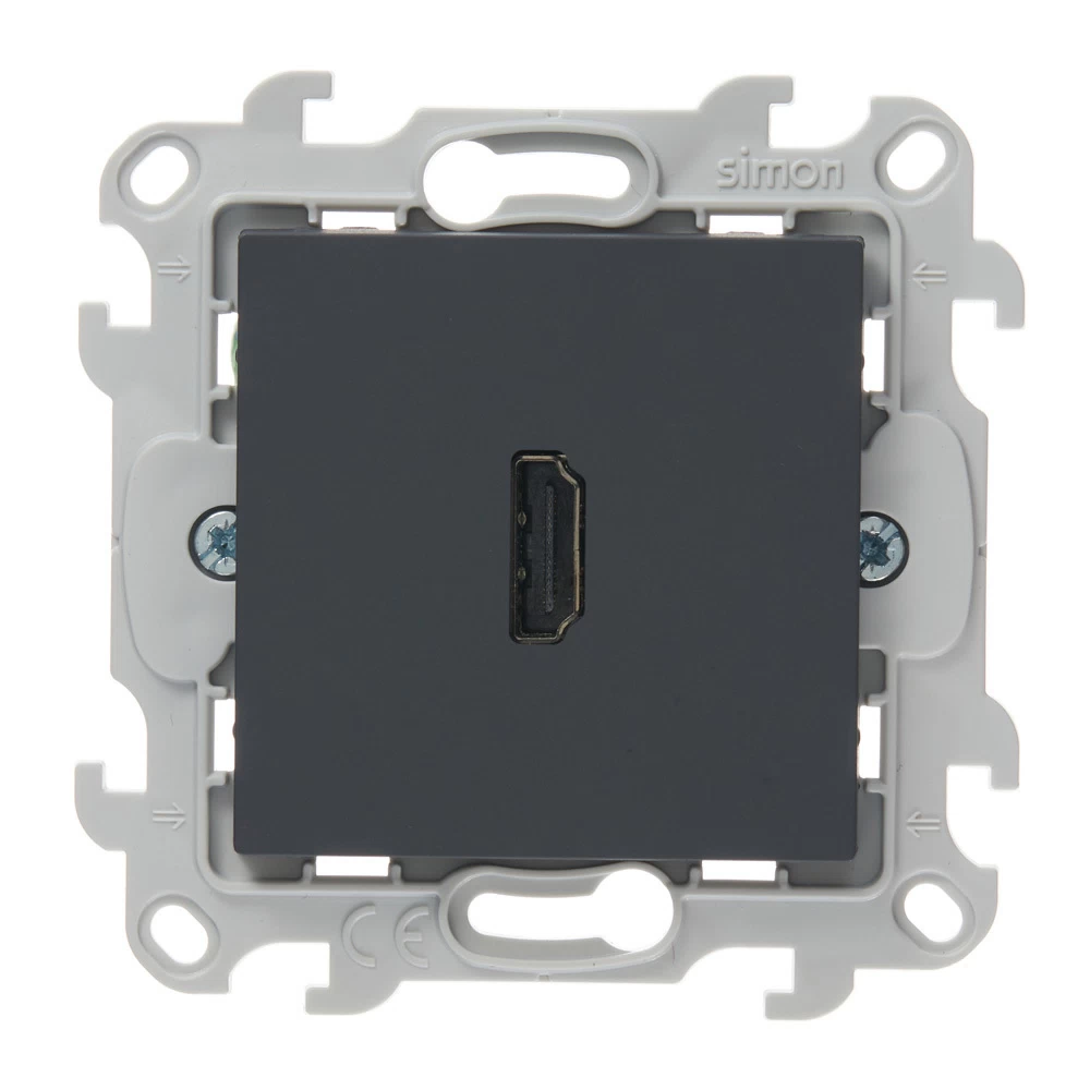 Розетка HDMI Simon 24 Harmonie встраиваемая графит (2411094-038)