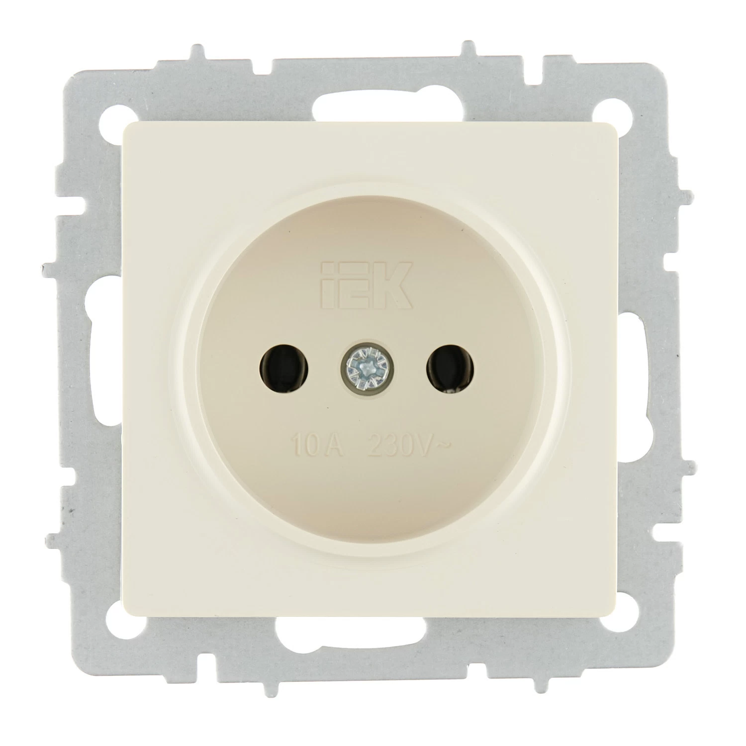 Розетка IEK Brite встраиваемая бежевая без заземления (BR-R10-10-K10)