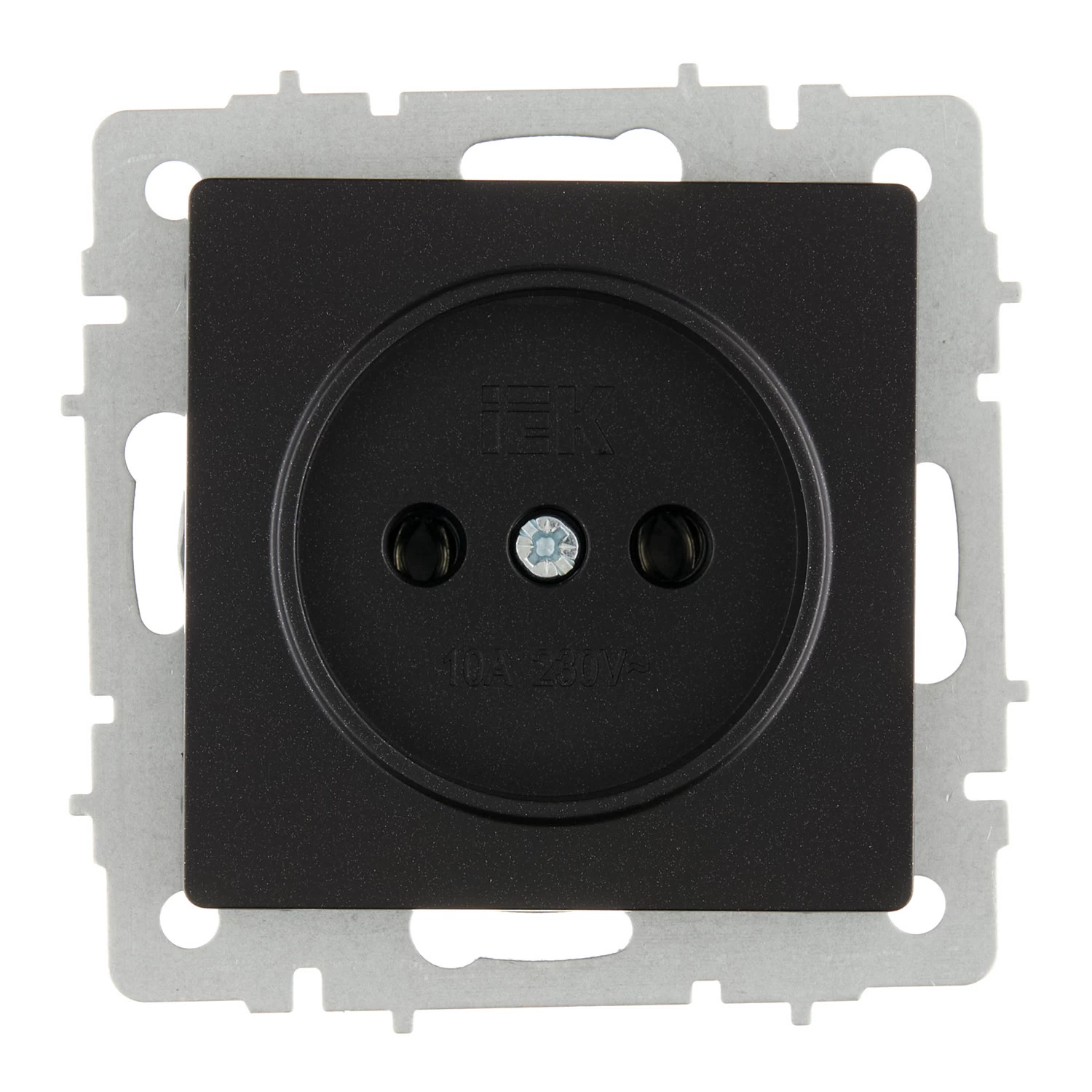 Розетка IEK Brite встраиваемая черная без заземления (BR-R10-10-K02)