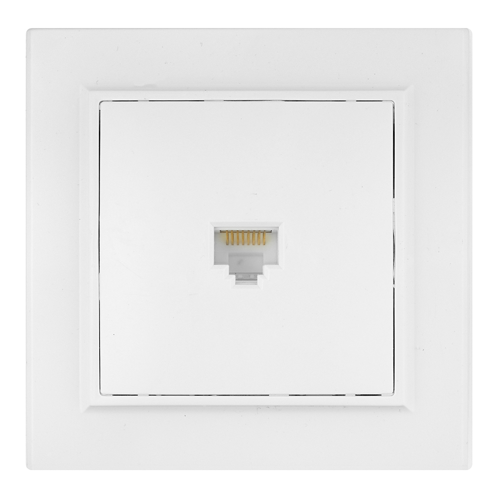 Розетка компьютерная EKF Минск встраиваемая белая RJ45 (ERK01-035-10)