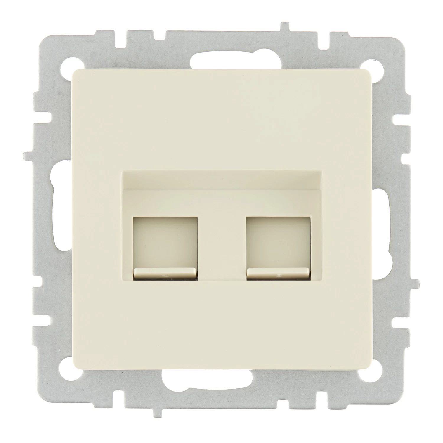 Розетка компьютерная IEK Brite встраиваемая бежевая 2хRJ45 (BR-K20-1-K10)