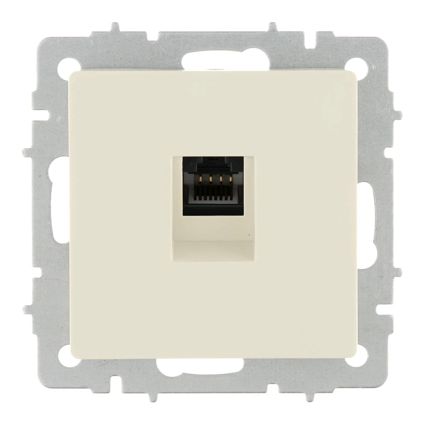 Розетка компьютерная IEK Brite встраиваемая бежевая (BR-K10-1-K10)