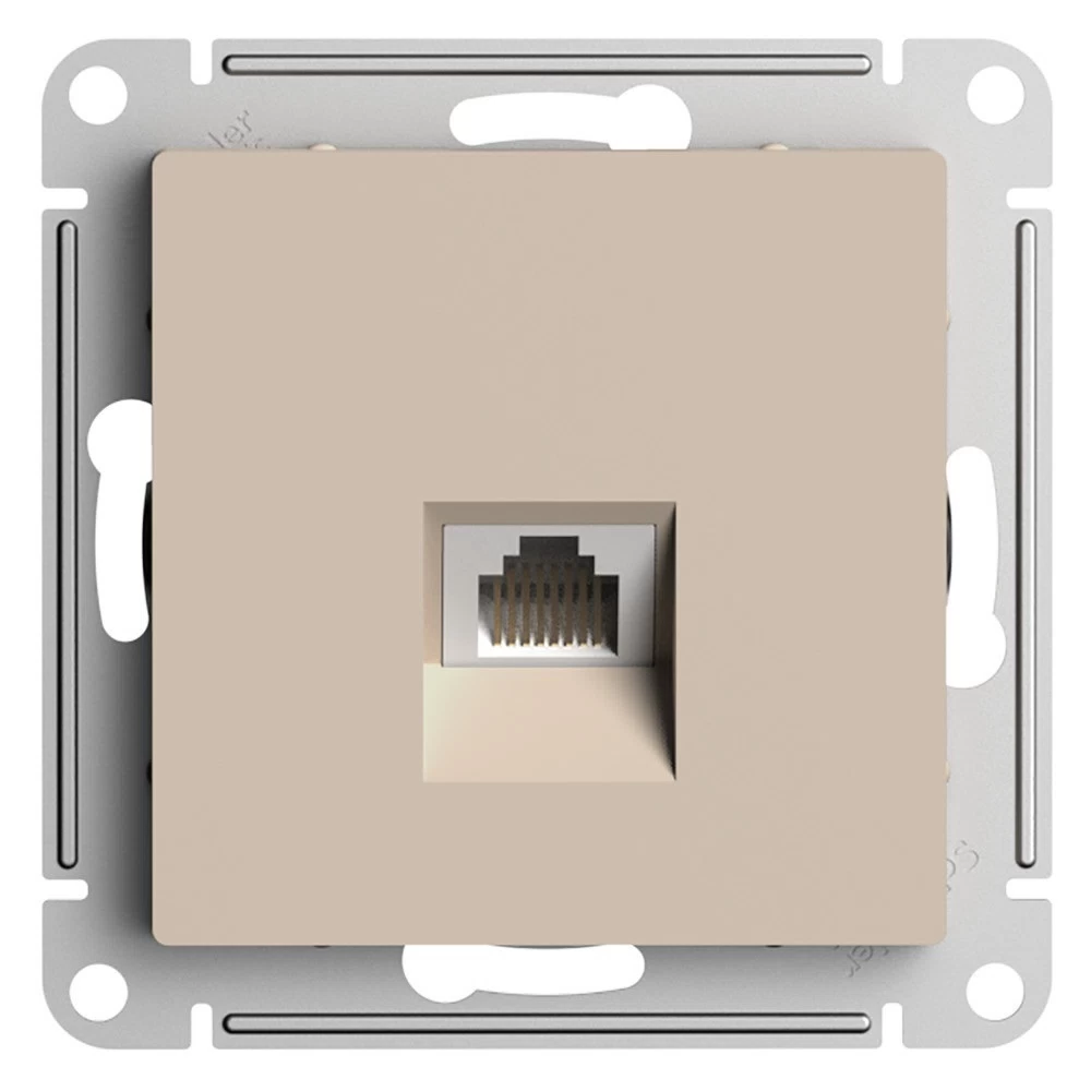 Розетка компьютерная Systeme Electric AtlasDesign встраиваемая песочная RJ45 (ATN001283)