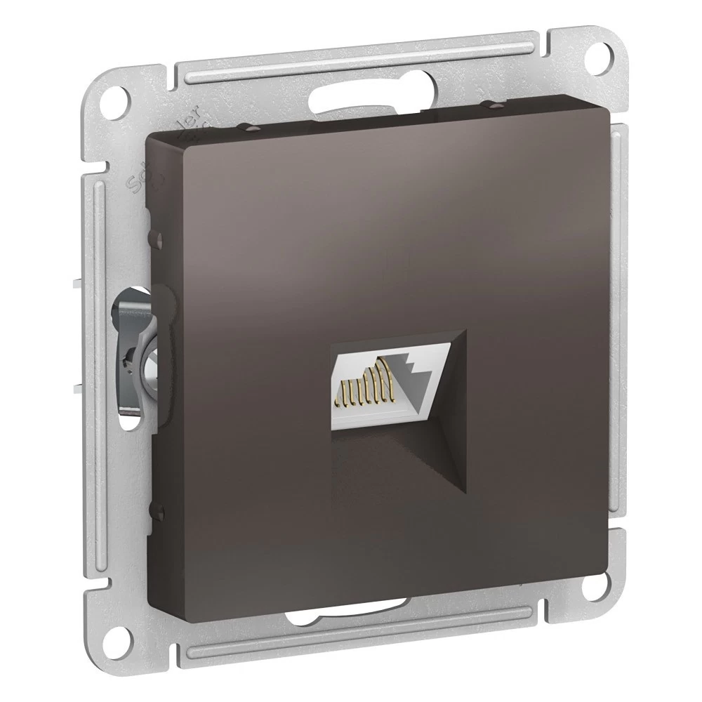 Розетка компьютерная Systeme Electric AtlasDesign встраиваемая мокко RJ45 (ATN000683)