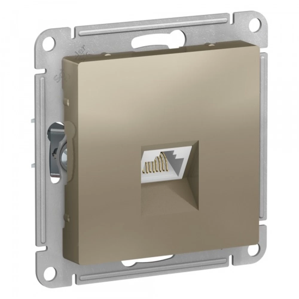 Розетка компьютерная Systeme Electric AtlasDesign встраиваемая шампань RJ45 (ATN000586)