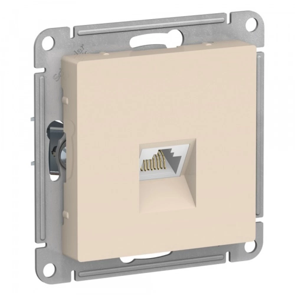 Розетка компьютерная Systeme Electric AtlasDesign встраиваемая бежевая RJ45 (ATN000286)