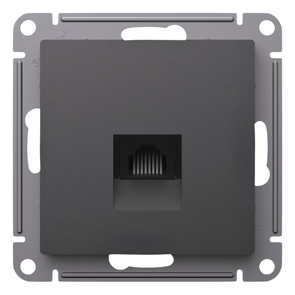 Розетка компьютерная Systeme Electric AtlasDesign встраиваемая базальт RJ45 (ATN001483)