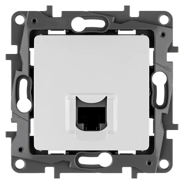 Розетка компьютерная встраиваемая IEK Etika RJ45 cat 5E цвет белый