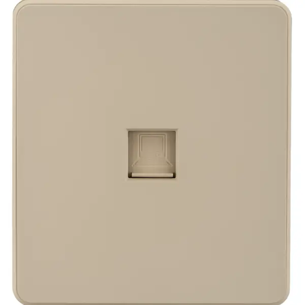 Розетка компьютерная встраиваемая Kranz Round без заземления RJ45 UTP cat 6 цвет шелк