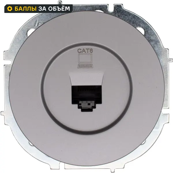 Розетка компьютерная встраиваемая Lezard Osen RJ45 цвет серый