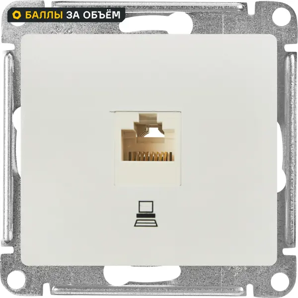 Розетка компьютерная встраиваемая Systeme Electric Glossa RJ45 UTP cat 5e цвет белый