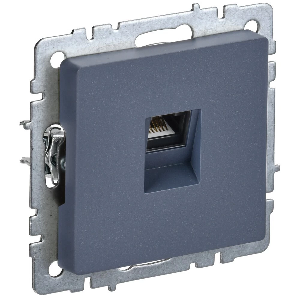 Розетка компьюторная IEK Brite встраиваемая маренго RJ45 (BR-K10-1-K35)