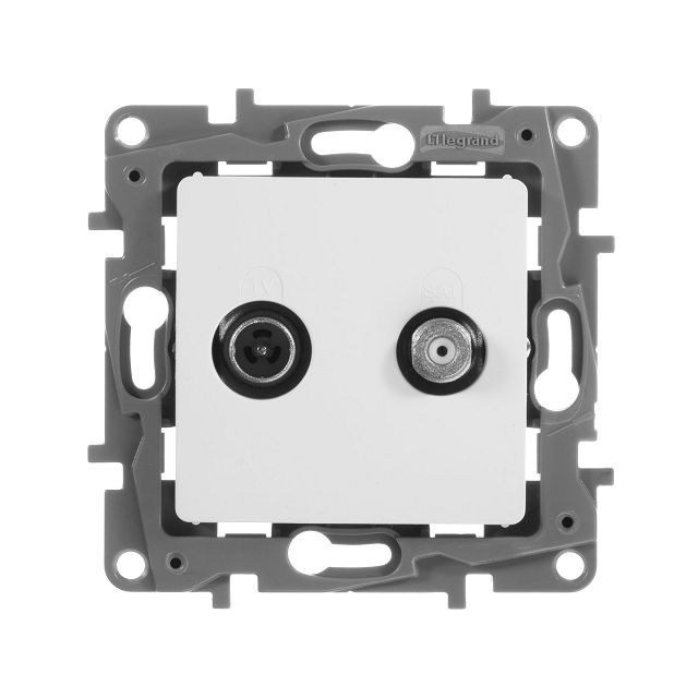 розетка LEGRAND Etika телевизионная пластиковая 80х80х40 мм IP20 белая