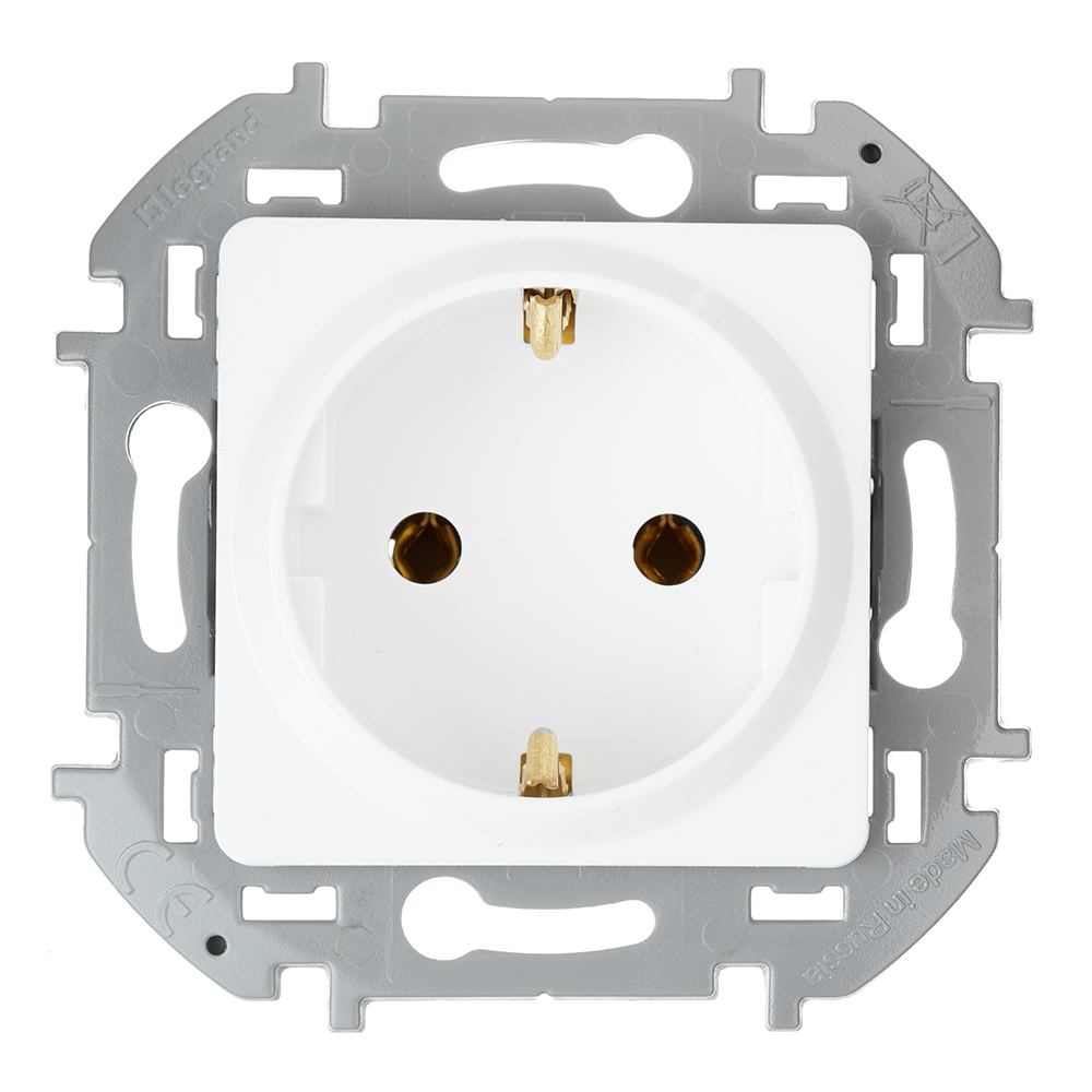Розетка Legrand Inspiria встраиваемая белая с заземлением (673720)