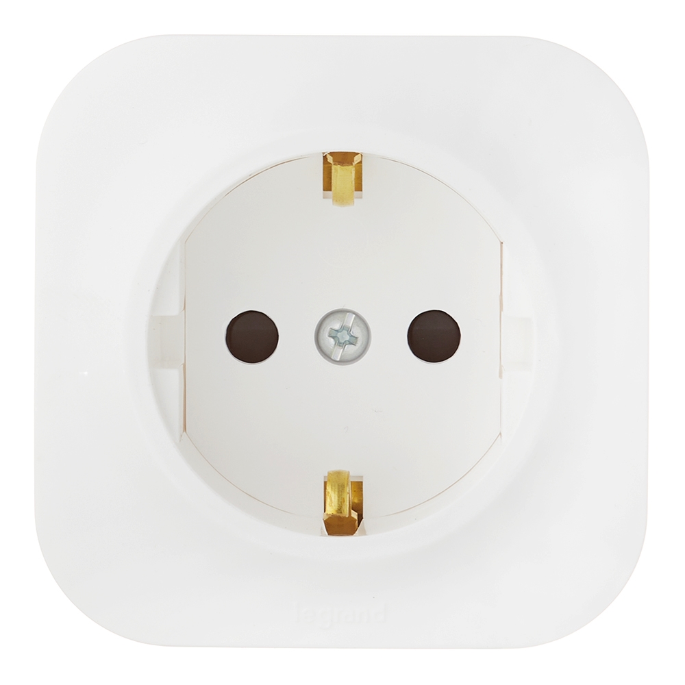 Розетка Legrand Quteo накладная белая с заземлением (782220)
