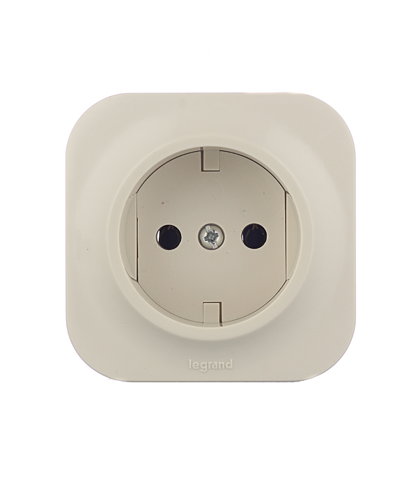 Розетка Legrand Quteo накладная слоновая кость без заземления (782240)