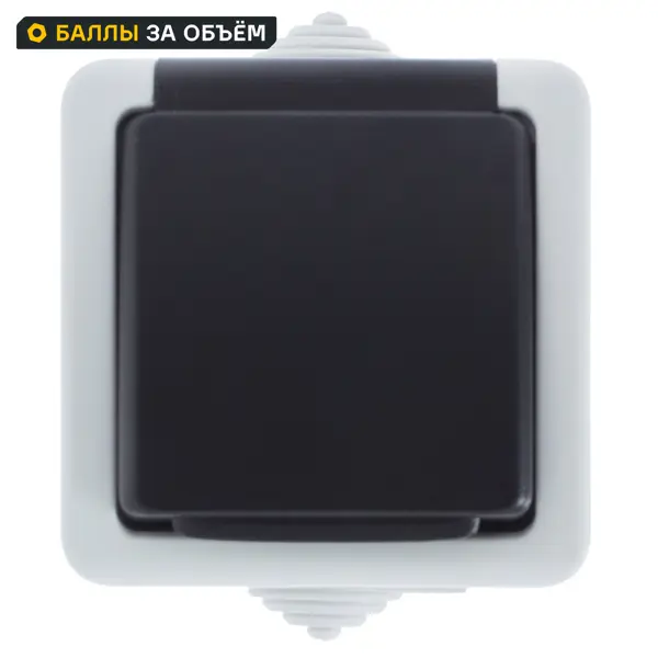 Розетка накладная LK Studio Aqua с заземлением с крышкой IP54 цвет серый