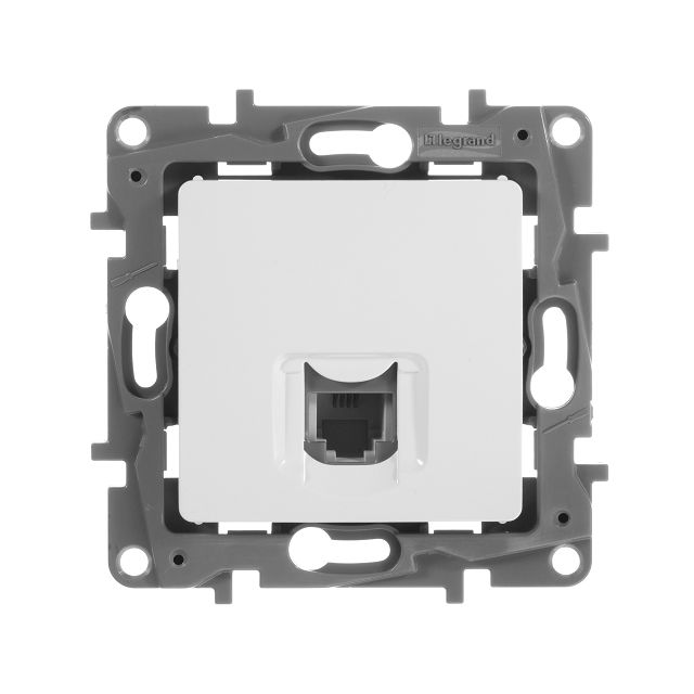 розетка RJ11 LEGRAND Etika телефонная пластиковая 80х80х40 мм IP20 белая