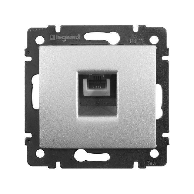 розетка RJ11 LEGRAND Valena телефонная пластиковая 70х70х35 мм IP20 алюминий