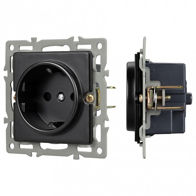 Розетка с заземлением, без рамки Arlight SCT 043740 цвет Черный