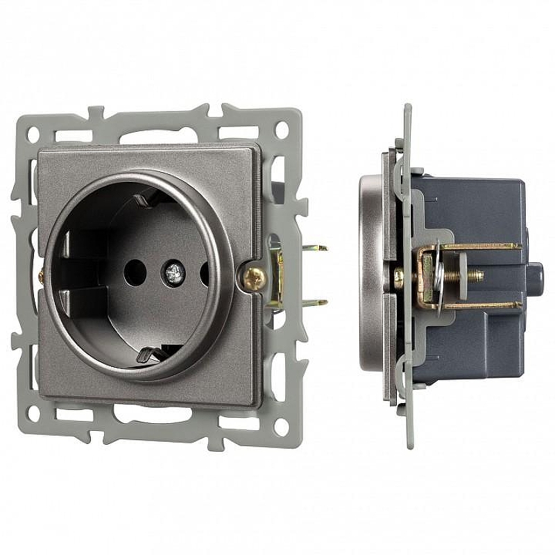 Розетка с заземлением, без рамки Arlight SCT 043741 цвет Серый