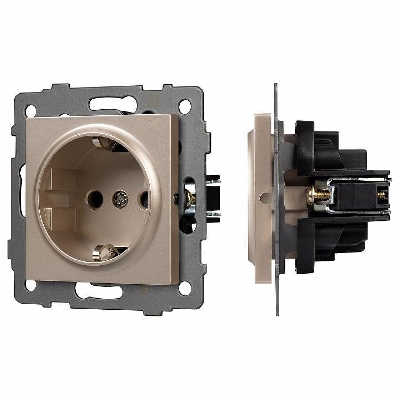 Розетка с заземлением, без рамки Arlight SCT 049817 цвет Золото