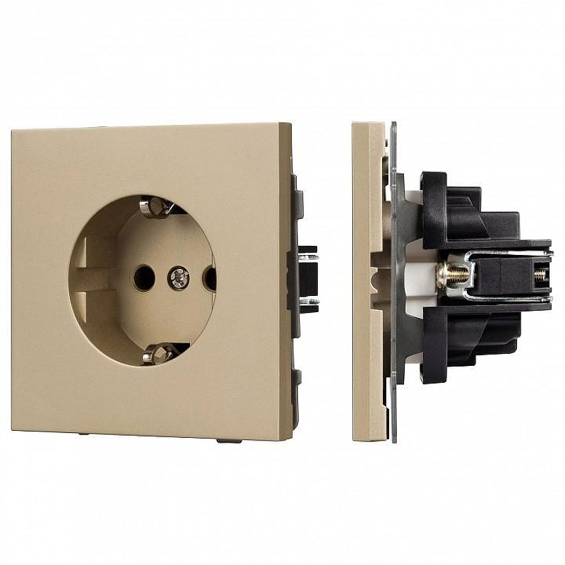 Розетка с заземлением, без рамки Arlight SCT 054278 цвет Золото