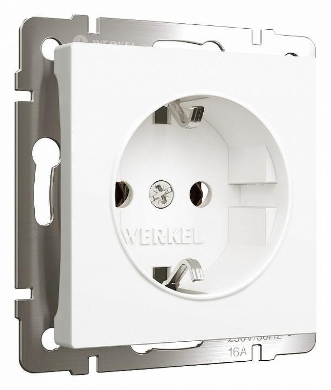 Розетка с заземлением, без рамки Werkel белый матовый W1171061 цвет Белый