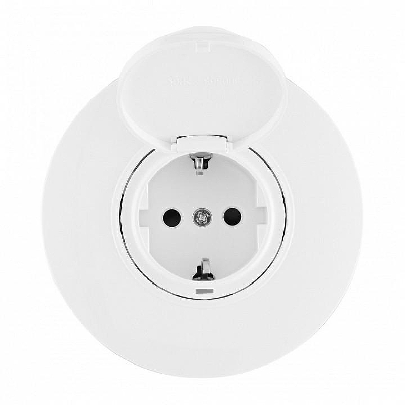 Розетка с заземлением и шторкой, с крышкой Arte Milano SET08-1 SET08-1-41-1 white цвет Белый