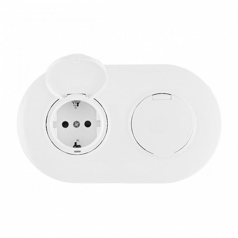 Розетка с заземлением и шторкой, с крышкой Arte Milano SET08-2 SET08-2-41-1x2 white цвет Белый