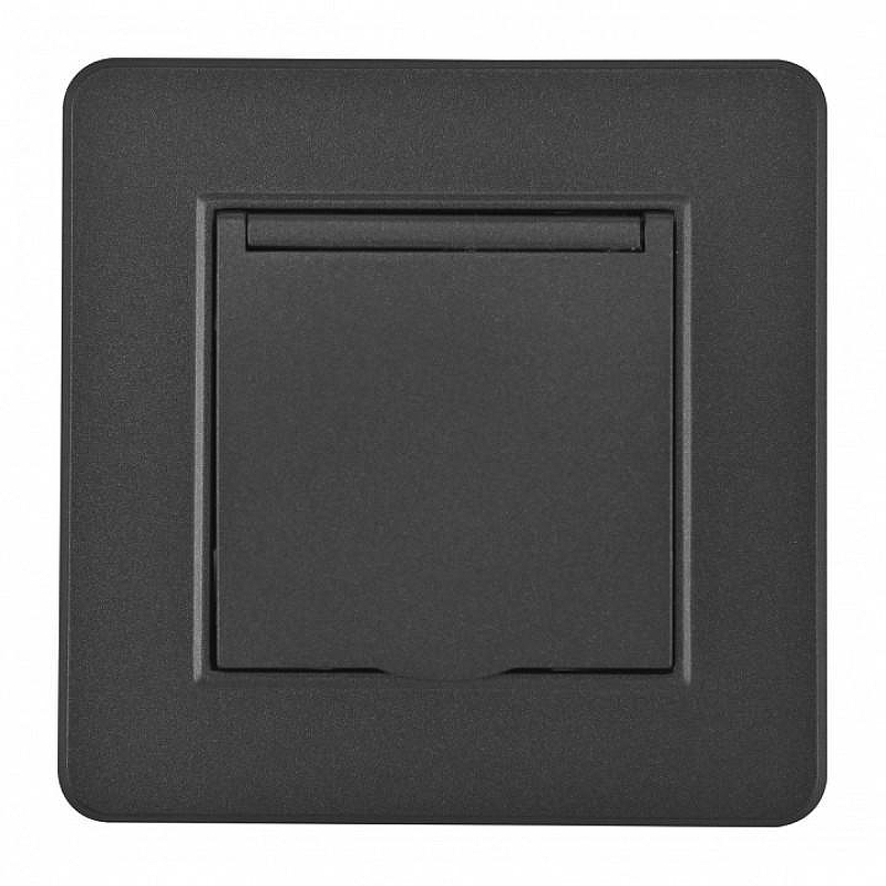 Розетка с заземлением и шторкой, с крышкой Arte Milano SET16-1 SET16-1-41-1 black цвет Черный