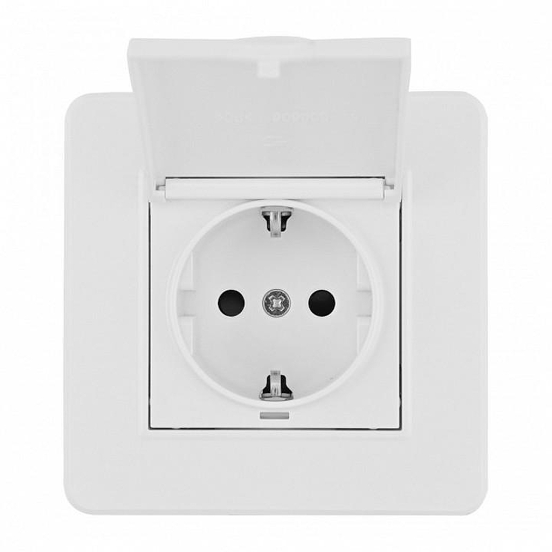 Розетка с заземлением и шторкой, с крышкой Arte Milano SET16-1 SET16-1-41-1 white цвет Белый
