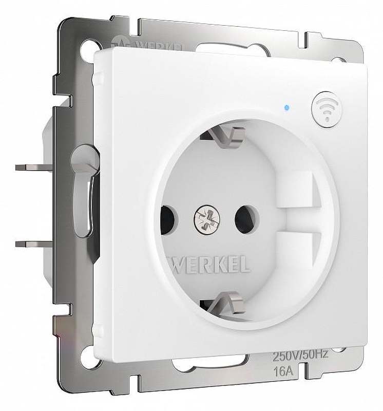 Розетка с заземлением и со шторками, без рамки с Wi-Fi Werkel белый W1171601 цвет Белый