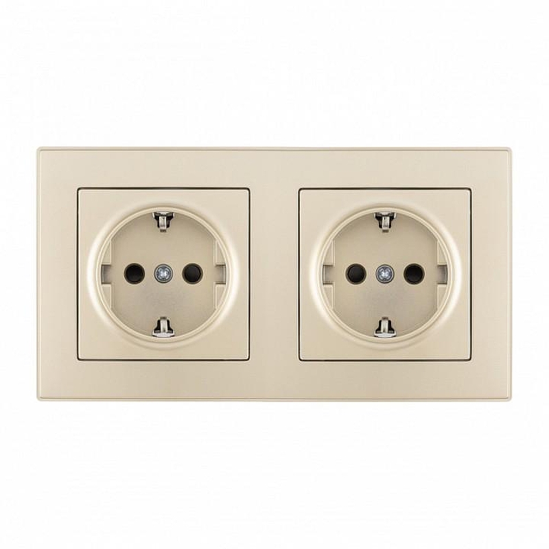 Розетка с заземлением и со шторкой Arte Milano SET06-2 SET06-2-40-1x2 shampan цвет Бежевый