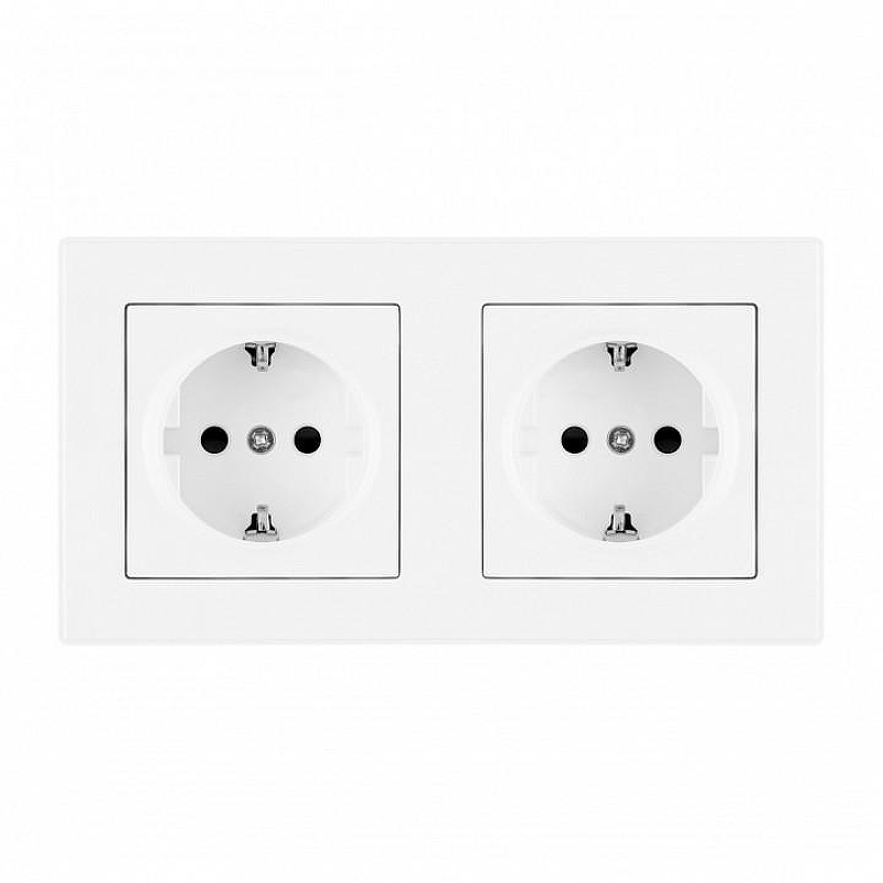 Розетка с заземлением и со шторкой Arte Milano SET06-2 SET06-2-40-1x2 white цвет Белый
