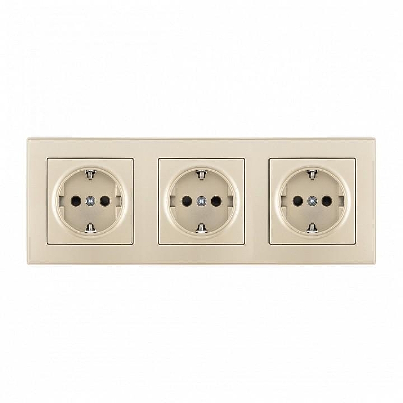 Розетка с заземлением и со шторкой Arte Milano SET06-3 SET06-3-40-1x3 shampan цвет Бежевый