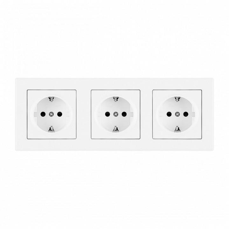 Розетка с заземлением и со шторкой Arte Milano SET06-3 SET06-3-40-1x3 white цвет Белый