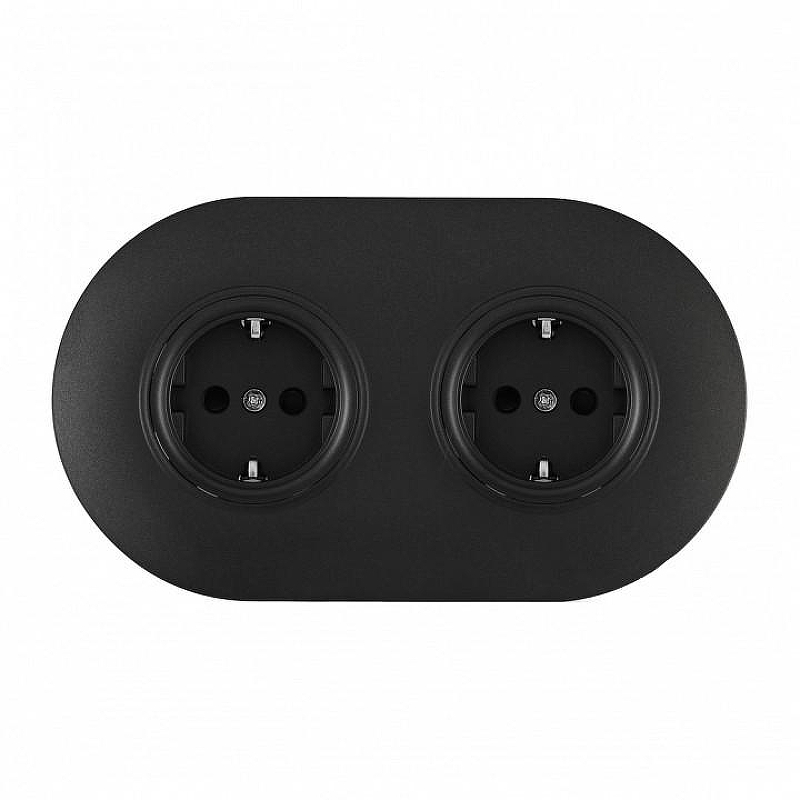 Розетка с заземлением и со шторкой Arte Milano SET08-2 SET08-2-40-1x2 black цвет Черный