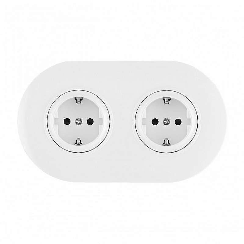 Розетка с заземлением и со шторкой Arte Milano SET08-2 SET08-2-40-1x2 white цвет Белый