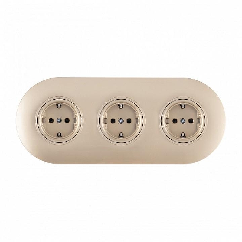 Розетка с заземлением и со шторкой Arte Milano SET08-3 SET08-3-40-1x3 shampan цвет Бежевый