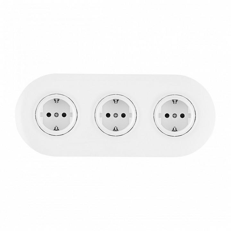 Розетка с заземлением и со шторкой Arte Milano SET08-3 SET08-3-40-1x3 white цвет Белый