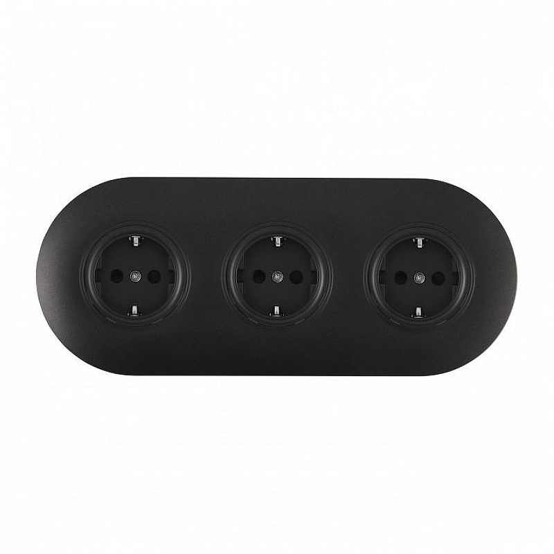 Розетка с заземлением и со шторкой Arte Milano SET08-3 SET08-3-40-1x3 black цвет Черный