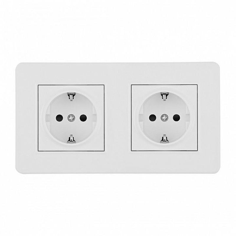 Розетка с заземлением и со шторкой Arte Milano SET16-2 SET16-2-40-1x2 white цвет Белый