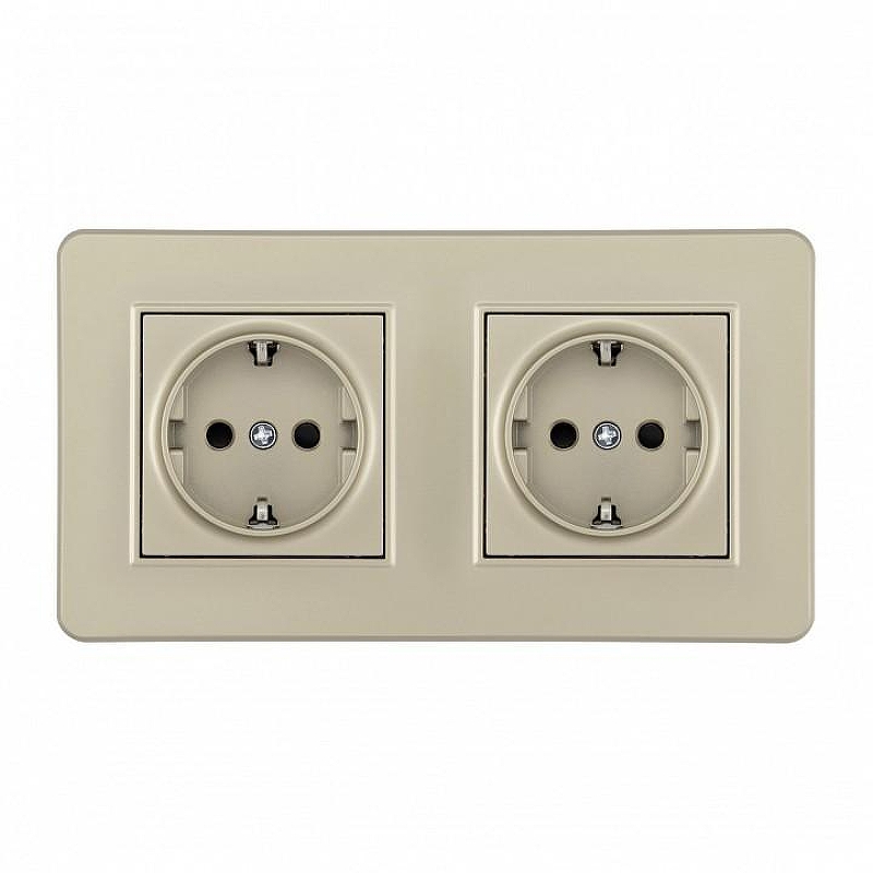 Розетка с заземлением и со шторкой Arte Milano SET16-2 SET16-2-40-1x2 shampan цвет Бежевый