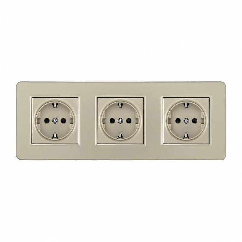 Розетка с заземлением и со шторкой Arte Milano SET16-3 SET16-3-40-1x3 shampan цвет Бежевый